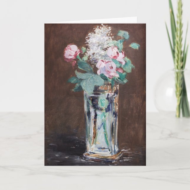 Edouard Manet - Blommor i en kristallvas Kort (Framsida)