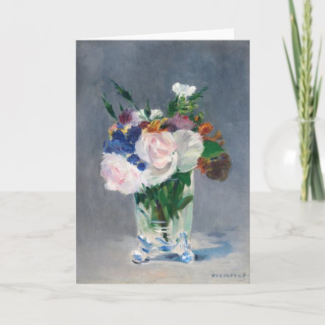 Edouard Manet - Blommor i en kristallvas Kort (Framsida)