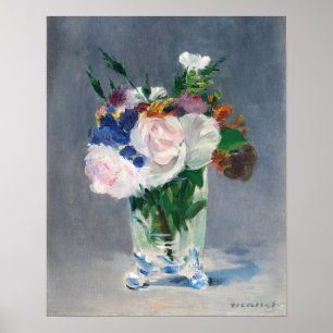 Edouard Manet - Blommor i en kristallvas Poster