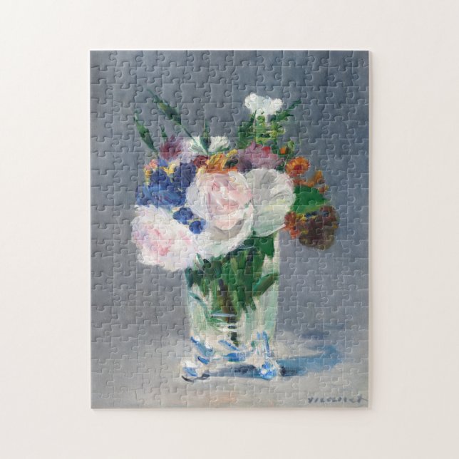 Edouard Manet - Blommor i en kristallvas Pussel (Vertikal)