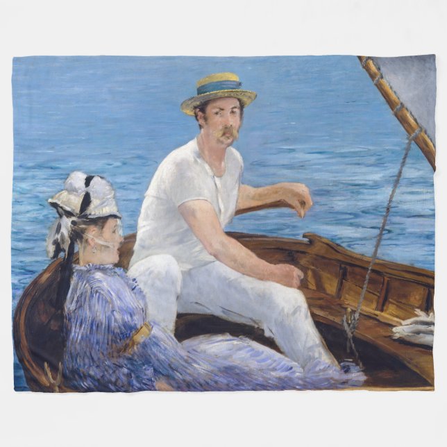 Edouard Manet - Boating Fleecefilt (Framsidan (Horisontell))
