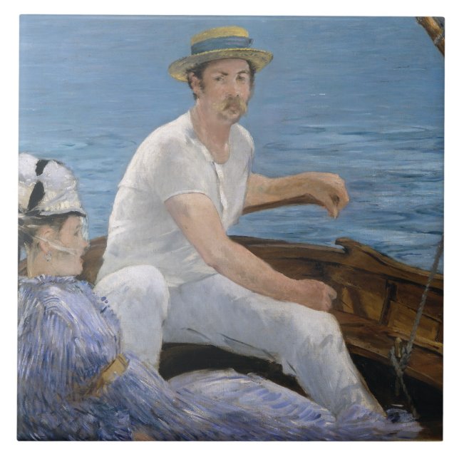 Edouard Manet - Boating Kakelplatta (Framsidan)