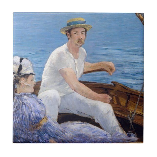 Edouard Manet - Boating Kakelplatta (Framsidan)