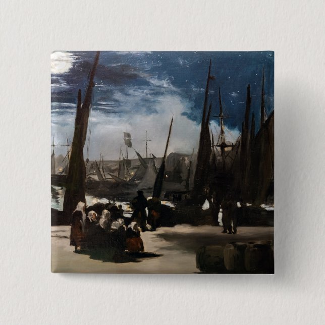 Edouard Manet - Boulognes hamn av Moonlight Knapp (Framsida)