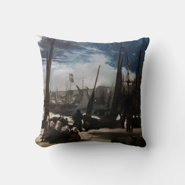 Edouard Manet - Boulognes hamn av Moonlight Kudde (Framsida)