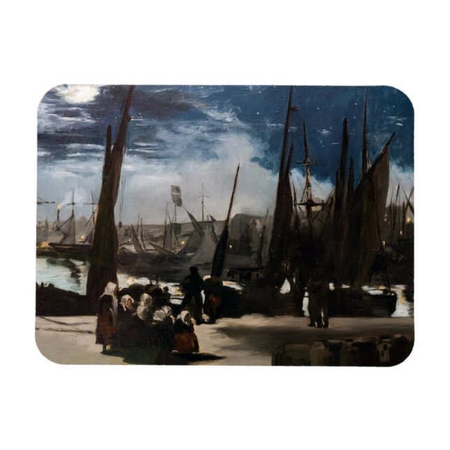 Edouard Manet - Boulognes hamn av Moonlight Magnet (Horisontell)