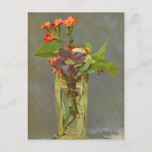 Edouard Manet - Carnations and Clematis in a Cryst Vykort