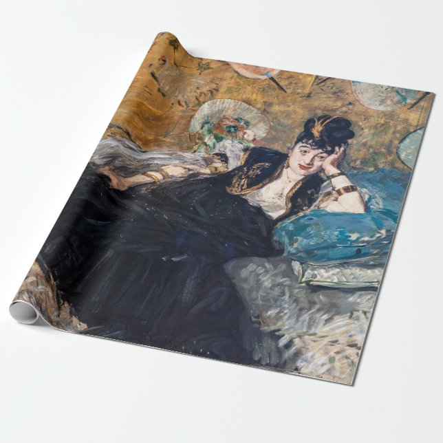 Edouard Manet - Dam med Fläkt Presentpapper (Utrullad)