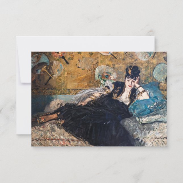 Edouard Manet - Dam med Fläkt Tack Kort (Framsida)
