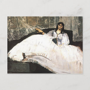 Edouard Manet-Dam med Fläkt Vykort