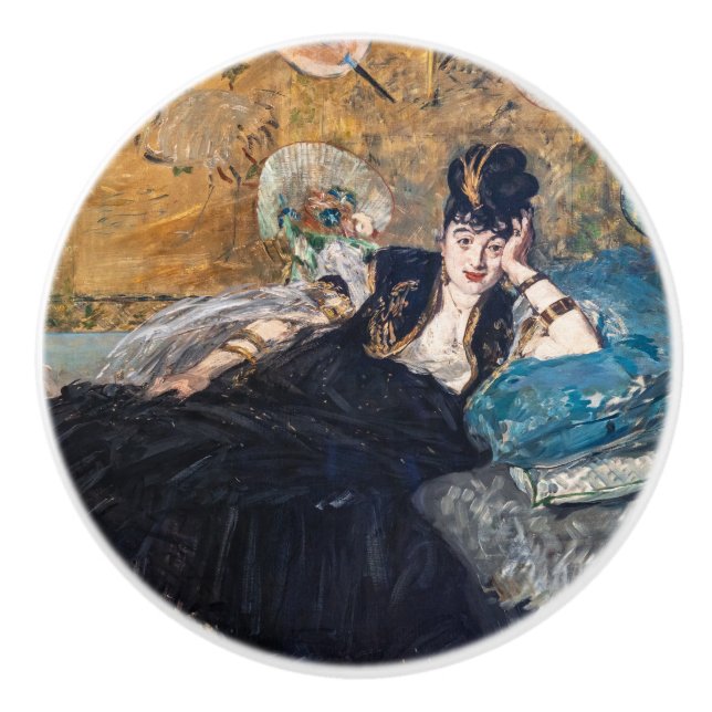 Edouard Manet - Dam med solfjädrar Knopp (Framsidan)