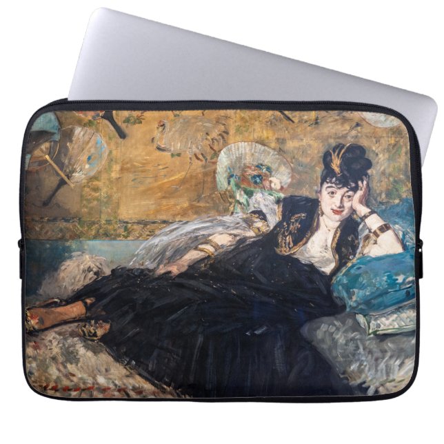 Edouard Manet - Dam med solfjädrar Laptop Fodral (Framsidan)