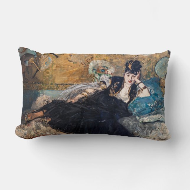 Edouard Manet - Dam med solfjädrar Lumbarkudde (Framsida)