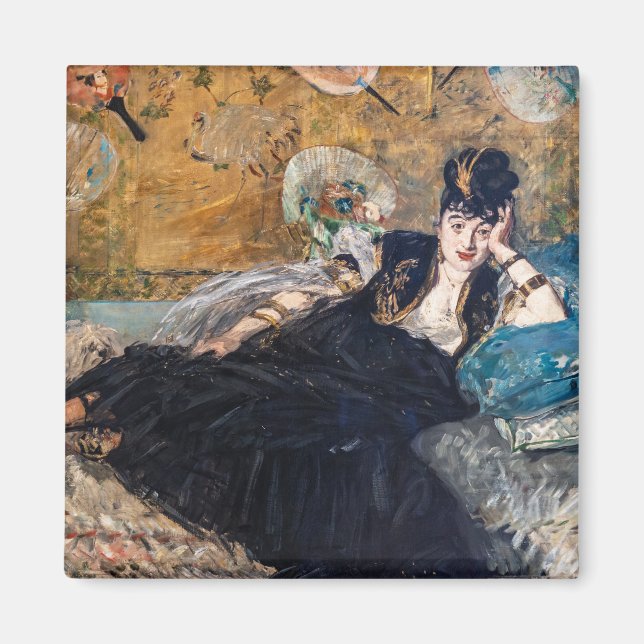 Edouard Manet - Dam med solfjädrar Magnet (Framsidan)