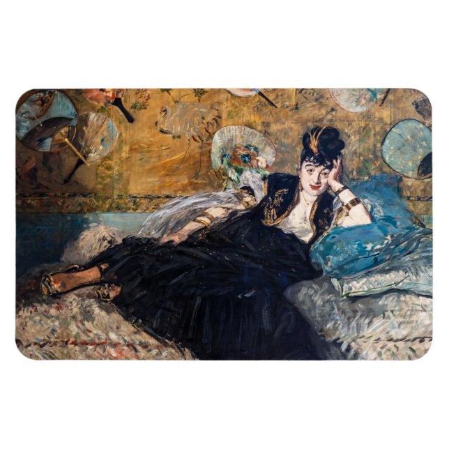 Edouard Manet - Dam med solfjädrar Magnet (Horisontell)