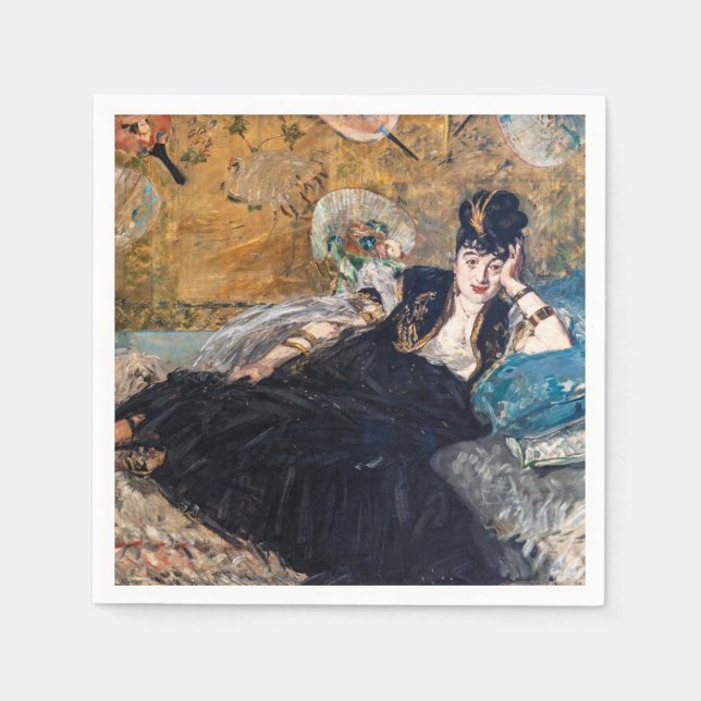 Edouard Manet - Dam med solfjädrar Pappersservett (Framsidan)