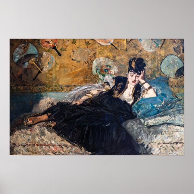 Edouard Manet - Dam med solfjädrar Poster (Framsidan)