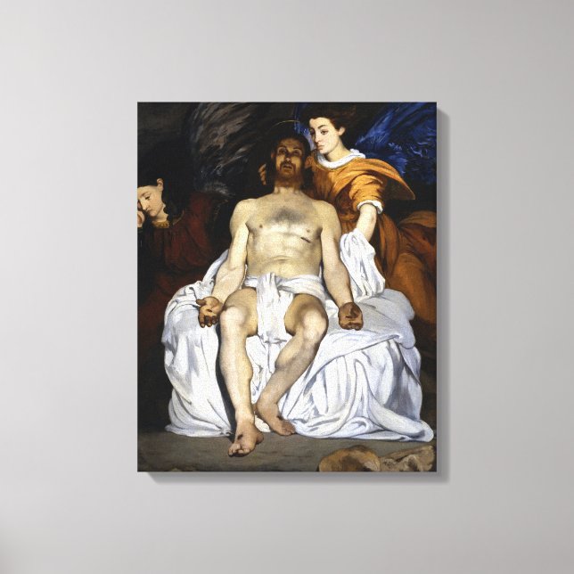 Édouard Manet Dead Kristus med Änglar Canvastryck (Framsida)
