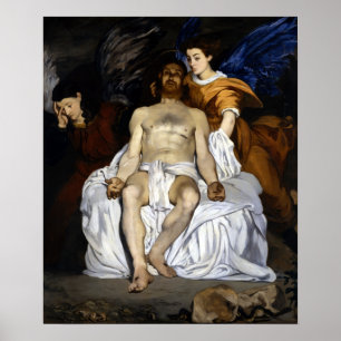 Édouard Manet Dead Kristus med Änglar Poster