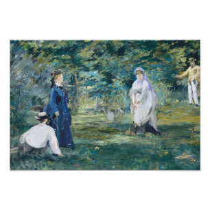 Edouard Manet - ett Croquet-spel Fototryck