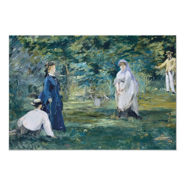 Edouard Manet - ett Croquet-spel Fototryck (Framsidan)