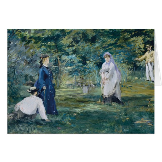 Edouard Manet - ett Croquet-spel Hälsningskort (Framsidan Horizontal)
