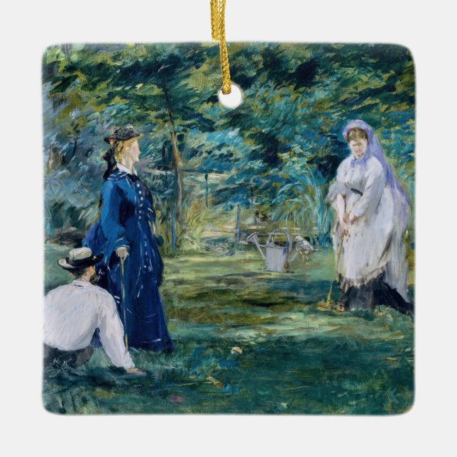 Edouard Manet - ett Croquet-spel Julgransprydnad Keramik (Framsida)