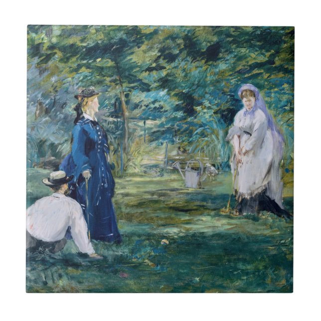 Edouard Manet - ett Croquet-spel Kakelplatta (Framsidan)