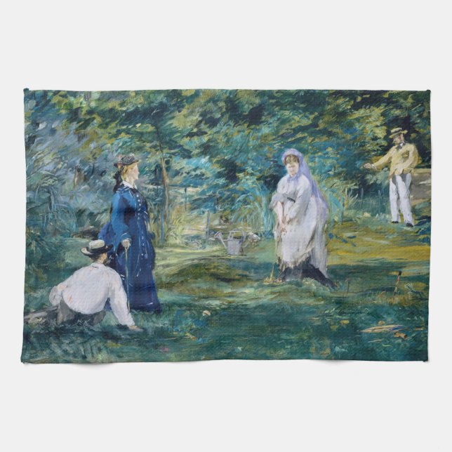 Edouard Manet - ett Croquet-spel Kökshandduk (Horisontell)