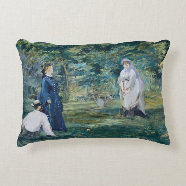 Edouard Manet - ett Croquet-spel Prydnadskudde (Framsidan)