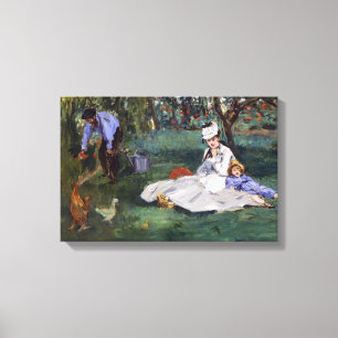 Edouard Manet - Familjen Monet i deras trädgård Canvastryck