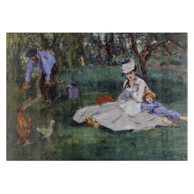 Edouard Manet - familjen Monet i trädgården (Framsidan)