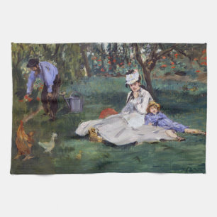 Edouard Manet - familjen Monet i trädgården Kökshandduk