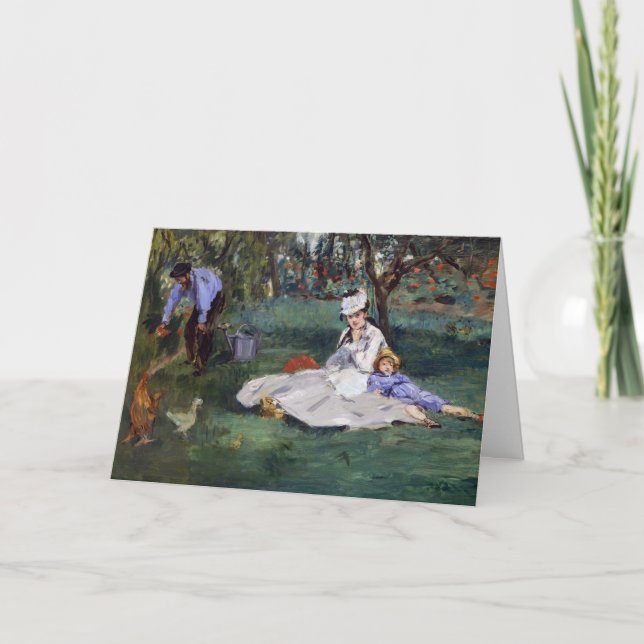 Edouard Manet - familjen Monet i trädgården Kort (Framsida)