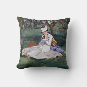 Edouard Manet - familjen Monet i trädgården Kudde
