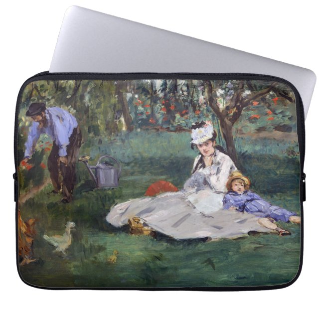 Edouard Manet - familjen Monet i trädgården Laptop Fodral (Framsidan)
