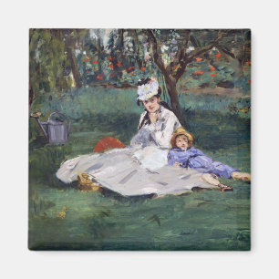 Edouard Manet - familjen Monet i trädgården Magnet