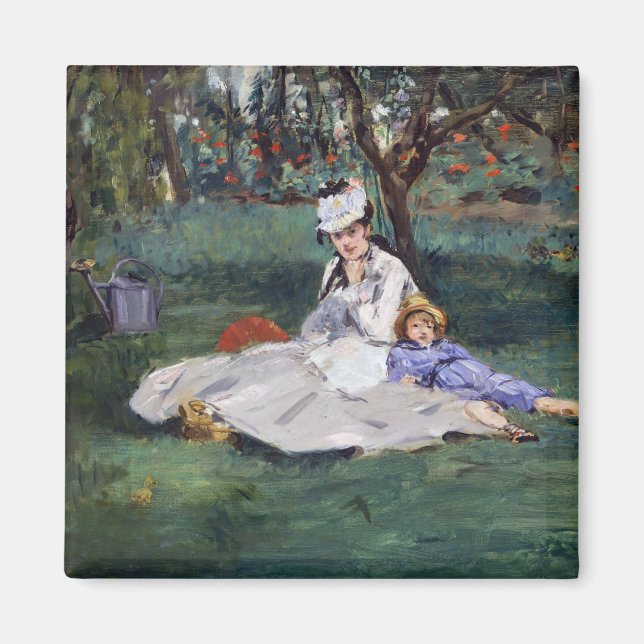 Edouard Manet - familjen Monet i trädgården Magnet (Framsidan)