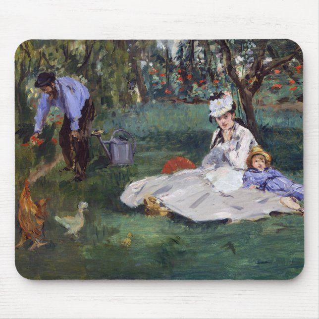 Edouard Manet - familjen Monet i trädgården Musmatta (Framsidan)