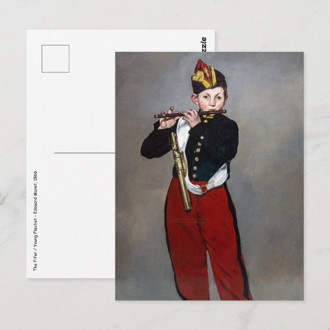 Edouard Manet - Fifaren / Ung flöjtist Vykort (Fram/baksida)