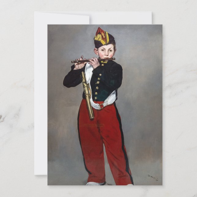 Edouard Manet - Fifer/Young Flutist Inbjudningar (Framsida)