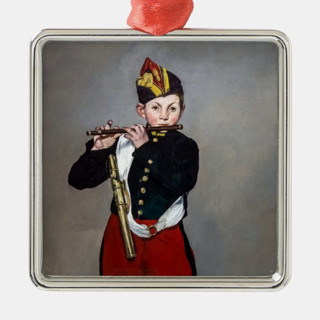Edouard Manet - Fifer/Young Flutist Julgransprydnad Metall (Framsidan)