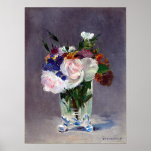 Edouard Manet Flowers i Crystal Vas Poster