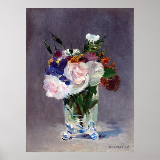Edouard Manet Flowers i Crystal Vas Poster (Framsidan)