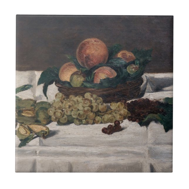 Edouard Manet - Fortfarande liv, Fruits på Bord Kakelplatta (Framsidan)