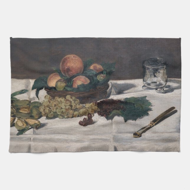 Edouard Manet - Fortfarande liv, Fruits på Bord Kökshandduk (Horisontell)