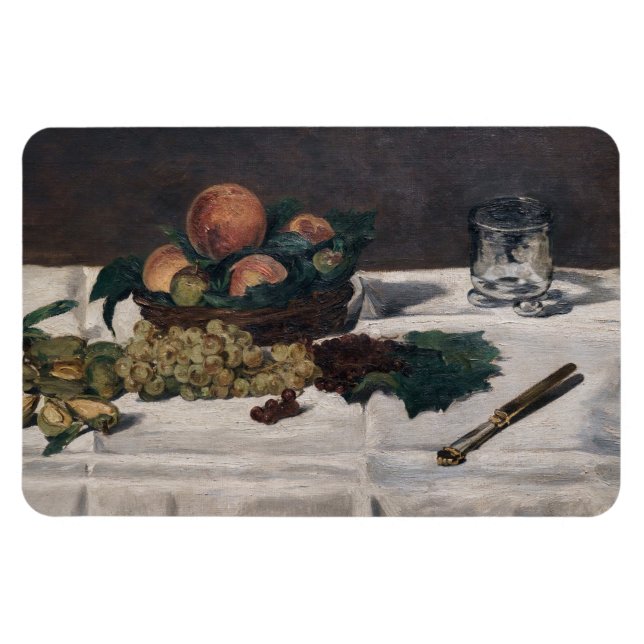 Edouard Manet - Fortfarande liv, Fruits på Bord Magnet (Horisontell)