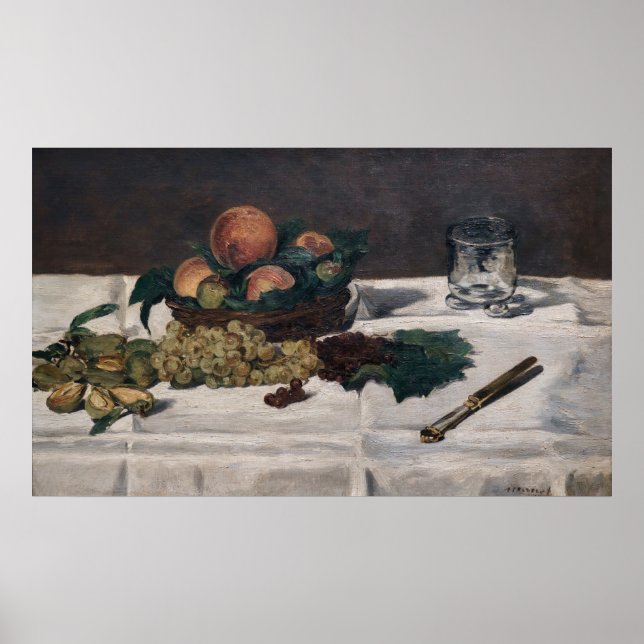 Edouard Manet - Fortfarande liv, Fruits på Bord Poster (Framsidan)