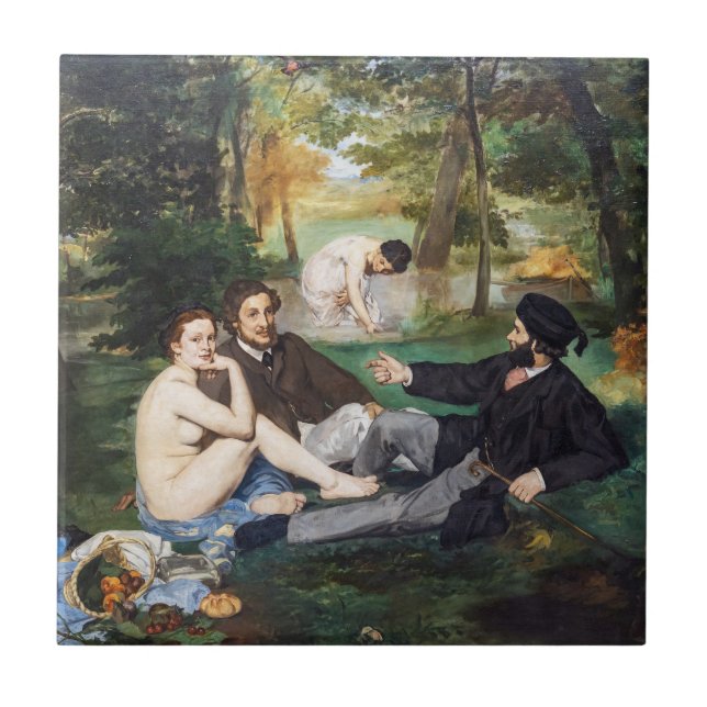 Edouard Manet - Frukost i det gröna Kakelplatta (Framsidan)