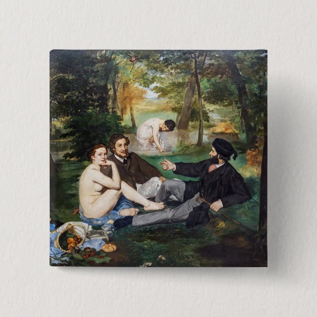 Edouard Manet - Frukost i det gröna Knapp (Framsida)